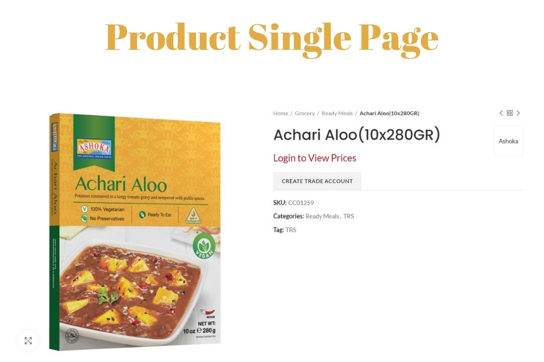 aytacfood shop website design b2b