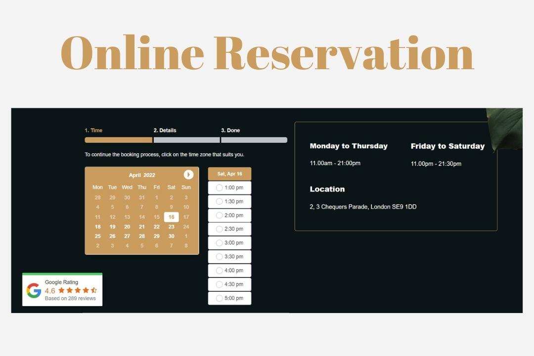 eltham restaurant online reservation