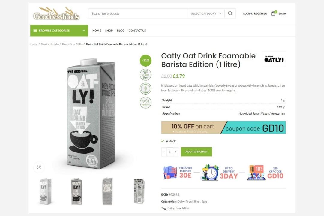goodness product page ecommerce design