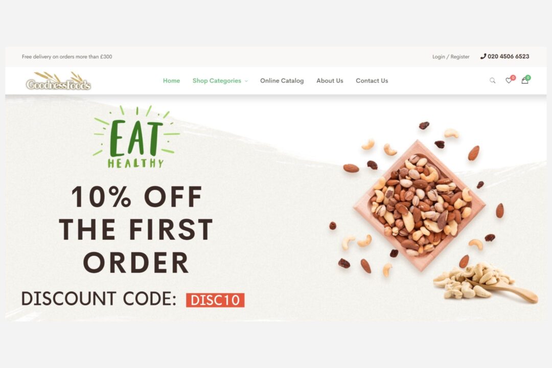 Goodness Foods E-Commerce Web Design
