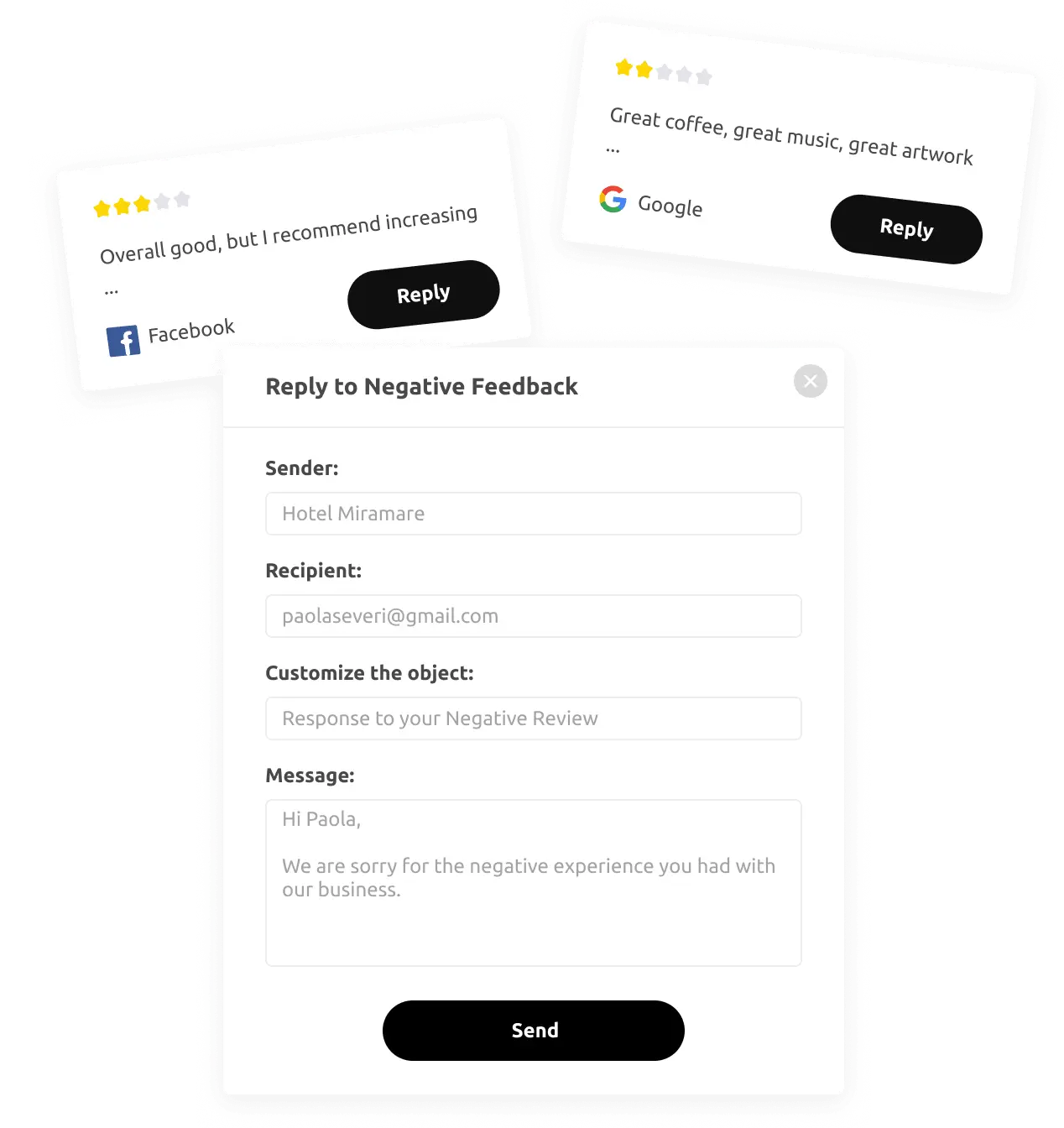Customer Review Management 26 google facebook business review